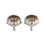 A pair of George II sterling silver salts, London 1734 by James Stone (reg. 14th April 1726)