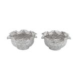 A pair of early 20th century Anglo - Indian unmarked silver bowls, Lucknow circa 1920