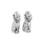 A pair of contemporary novelty silver salt and pepper