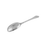 A William III Britannia standard silver spoon, London 1701 by William Petley