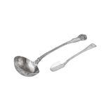 A William IV sterling silver soup ladle, London 1834 by William Eaton