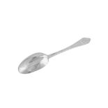 A Queen Anne Britannia standard silver tablespoon, London 1703 by Lawrence Coles (reg. April 1697)