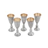 Judaica – four George V sterling silver kiddish cups, London 1912 by Jacob Rozenzweig