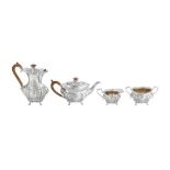 A Victorian sterling silver four-piece tea and coffee service, Sheffield 1897 by Mappin Brothers