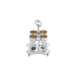 A George III sterling silver egg cruet, the stand London 1816 by John Edward Terry