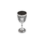 An early 20th century Anglo - Indian unmarked silver goblet, Calcutta circa 1910