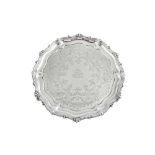 A Victorian sterling silver salver, London 1860 by messrs Barnard