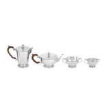 A George V sterling silver four-piece tea and coffee service, London 1926/28 by Garrards