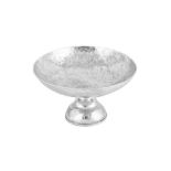 A large mid-20th century French modernist 800 standard silver fruit bowl, Paris circa 1950 signed Je