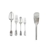 A William IV to Victorian assembled sterling silver part- table service of flatware / canteen, vario