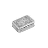 A mid-19th century Chinese Export silver snuff box, Canton circa 1860 retailed by Mun Kee