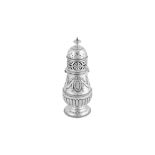 An Edwardian sterling silver sugar caster, London 1902 by William Hutton and Sons
