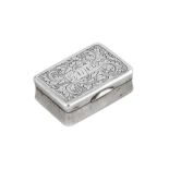 A mid-19th century Chinese Export silver snuff box, Canton circa 1860 retailed by Khecheong