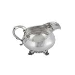 A William IV provincial sterling silver milk jug, York 1835 by James Barber and William North