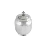 A George V sterling silver tea caddy, London 1922 by Charles Boyton and Sons