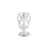 An Edwardian ‘Art Nouveau’ sterling silver tyg cup or vase, Birmingham 1902 by Norton and White