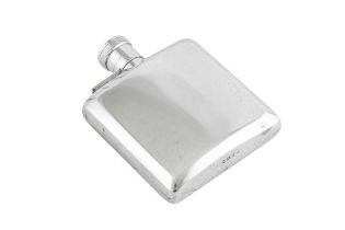 A George V sterling silver spirit or hip flask, London 1931 by Mappin and Webb