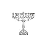 Judaica – A modern Israeli sterling silver menorah, by Hazorfim