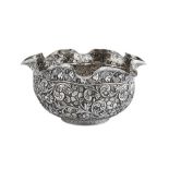 A late 19th century Anglo - Indian unmarked silver bowl, Lucknow circa 1895