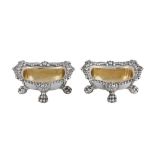 A pair of George III sterling silver salts, Sheffield 1817 by S C Younge & Co