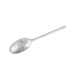 A William III Britannia standard silver tablespoon marrow scoop, London 1697 probably by Benjamin Wa