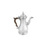 An early George III sterling silver coffee pot, London 1762 by William Shaw II and William Preist (r