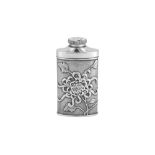 An early 20th century Chinese Export silver powder bottle, Shanghai circa 1920 retailed by Luen Wo