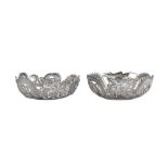 A pair of early 20th century Chinese Export silver pierced bowls, Shanghai circa 1900 retailed by Wa