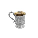 A Victorian sterling silver christening mug, London 1847 by Charles Reily & George Storer