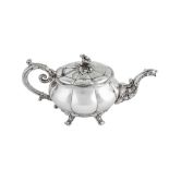 A Louis-Philippe I French 950 standard silver teapot, Paris 1838-40 by Jean-Francois Veyrat (active