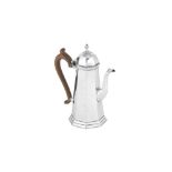 A Victorian Britannia standard silver coffee pot, London 1882 by George Fox