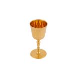 A cased Elizabeth II 22 carat gold wine goblet, London 1967 by Tessiers (Herbert and Laurie Parsons)
