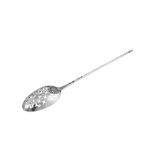 A George III silver mote spoon, London circa 1770 by Thomas Wallis