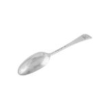 A rare George III sterling silver tablespoon, London 1775 by Christopher Fly Woods (reg. 12th June 1