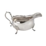 A GEORGE V STERLING SILVER SAUCEBOAT, BIRMINGHAM 1910 BY ALEXANDER CLARK MANUFACTURING