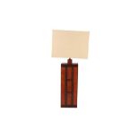 A PETER MARTIN LEATHER TABLE LAMP, CONTEMPORARY