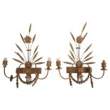 A PAIR OF EARLY 29TH CENTURY GILTWOOD WALL SCONCES