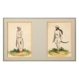 TWO COMPANY SCHOOL STUDIES OF A MARHATTA MERCHANT AND SOLDIER Possibly Deccan, Central India or West