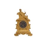 AN ORIENTALIST ORMOLU MANTEL CLOCK WITH SMOKING TURK France, mid to late 19th century