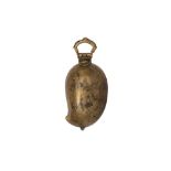 A PORTABLE MANGO-SHAPED BRASS LIME PASTE CONTAINER Northern India, 19th century