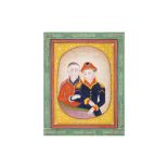 A PORTRAIT OF TWO BRITISH MILITARY OFFICIALS Jaipur or Bundi, Rajasthan, North-Western India, ca. 18