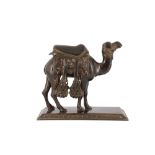 A BRONZE FIGURE OF A LOADED CAMEL Possibly France or Germany, early to mid 20th century