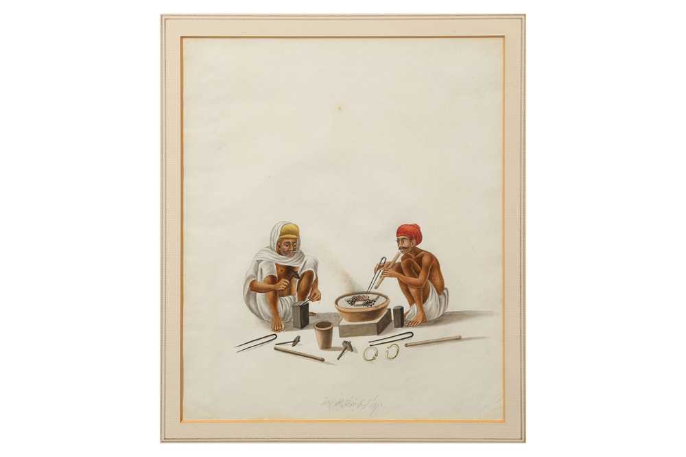 THREE COMPANY SCHOOL PORTRAITS OF INDIAN CRAFTSMEN Possibly Patna or Benares, Northern India, ca. 18 - Bild 10 aus 12