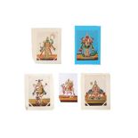 FIVE MICA PAINTINGS OF HINDU DEITIES INCLUDING SHIVA NATARAJA Tiruchirappalli (Trichinopoly), Tamil