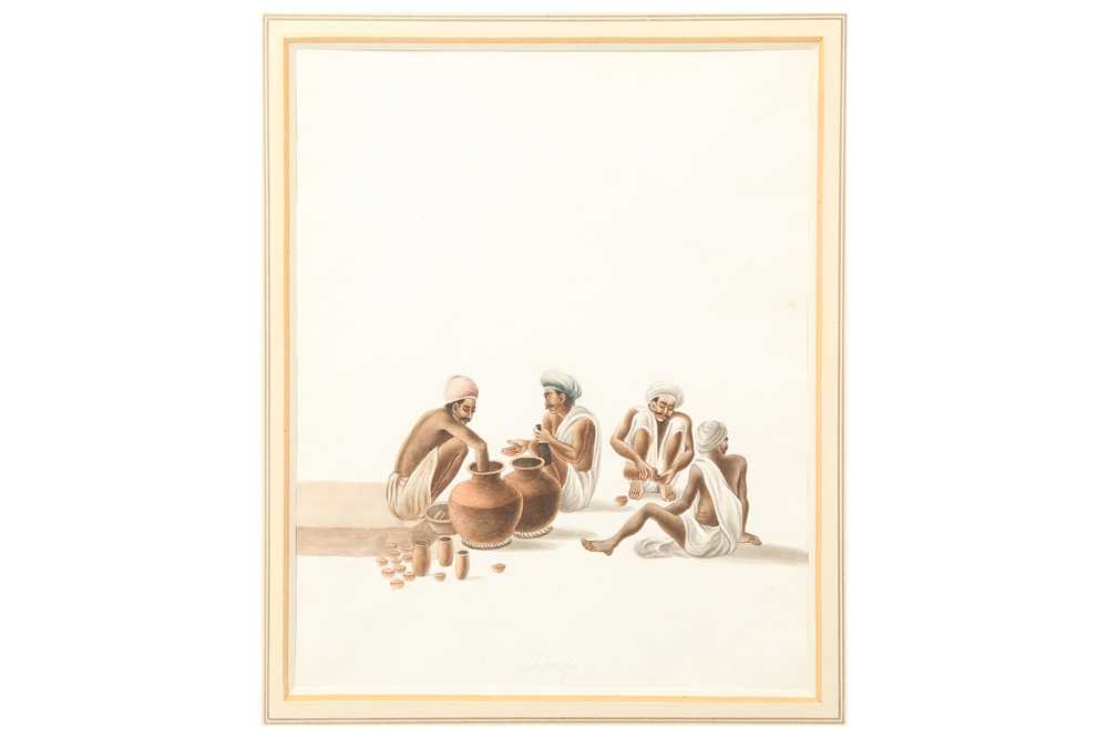 TWO COMPANY SCHOOL PORTRAITS OF INDIAN POTTERS Possibly Patna or Benares, Northern India, ca. 1840 - - Bild 3 aus 8