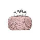 λ Alexander McQueen Pink Python Four Ring Clutch