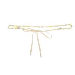 Chanel Pastel Yellow CC Logo Bead Necklace