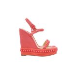 Christian Louboutin Pink Cataclou Espadrille Wedge Sandal - Size 41