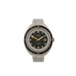 A VERY RARE EBERHARD & CO MEN'S STAINLESS STEEL AUTOMATIC DIVER'S BRACELET WATCH WITH BAKELITE BEZEL