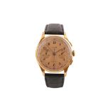 A TITUS GENEVE MEN'S 18K GOLD MANUAL CHRONOGRAPH WRISTWATCH